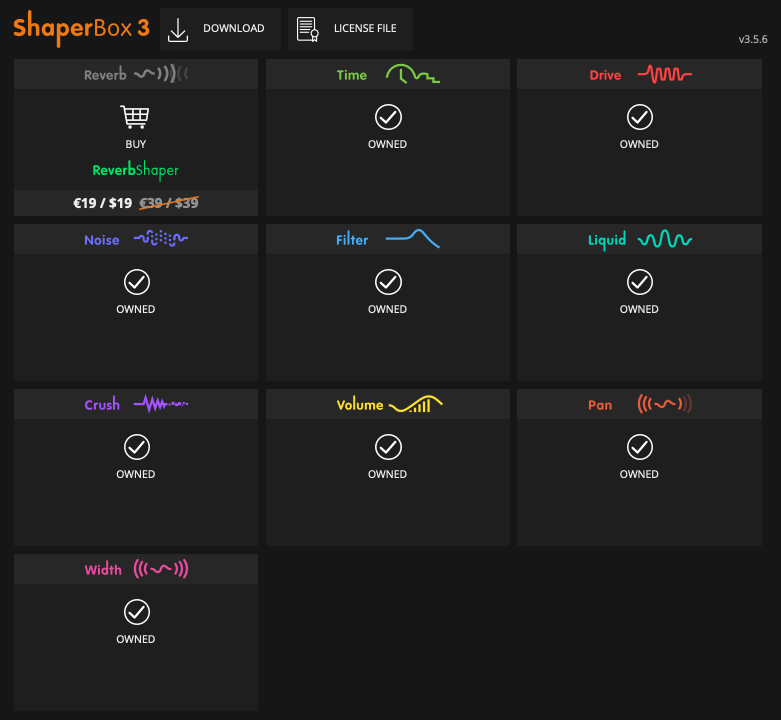 Cableguys Shaperbox full bundle (NO REVERB)